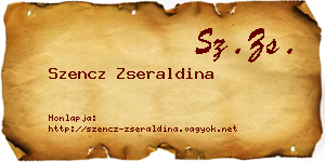 Szencz Zseraldina névjegykártya